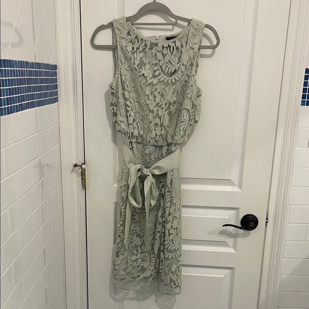 Adrianna Pappell Mint Lace Dress